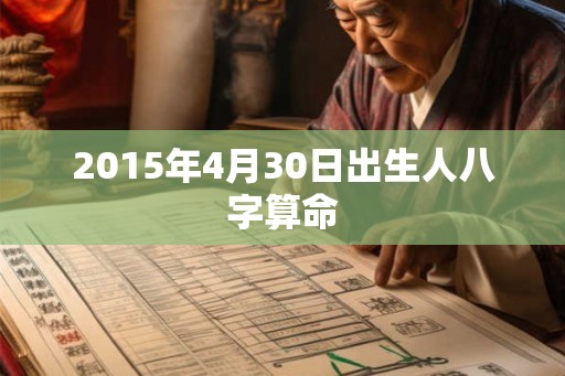 2015年4月30日出生人八字算命