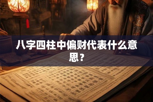 八字四柱中偏财代表什么意思？