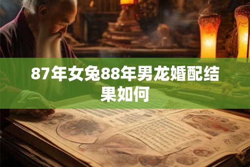 87年女兔88年男龙婚配结果如何
