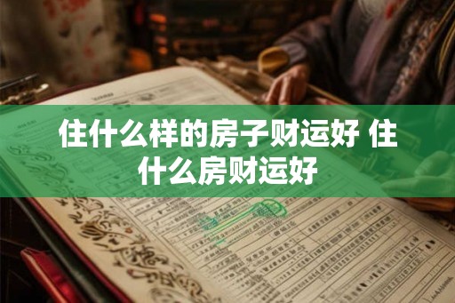 住什么样的房子财运好 住什么房财运好