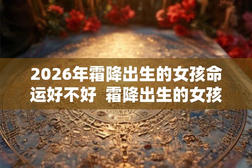 2026年霜降出生的女孩命运好不好  霜降出生的女孩是不是花神之女