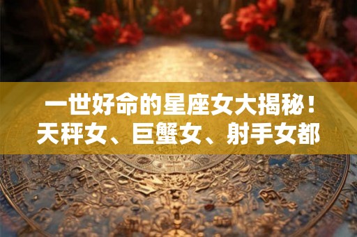 一世好命的星座女大揭秘！天秤女、巨蟹女、射手女都在其中？