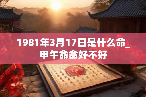 1981年3月17日是什么命_甲午命命好不好