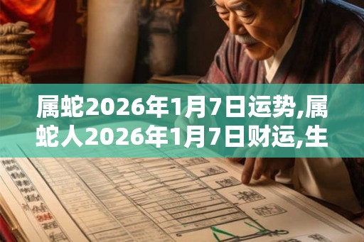 属蛇2026年1月7日运势,属蛇人2026年1月7日财运,生肖蛇2026年1月7日运势
