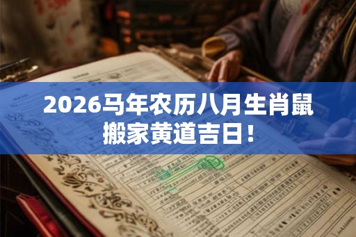 2026马年农历八月生肖鼠搬家黄道吉日! 2026马年农历八月生肖鼠搬家黄道吉日!