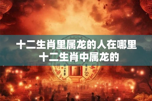 十二生肖里属龙的人在哪里  十二生肖中属龙的