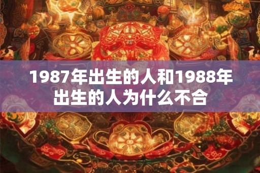 1987年出生的人和1988年出生的人为什么不合 1987年出生的人和1988年出生的人为什么不合