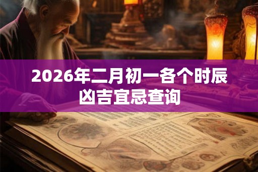 2026年二月初一各个时辰凶吉宜忌查询