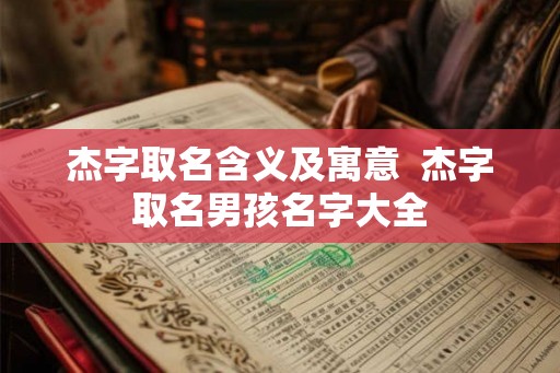 杰字取名含义及寓意  杰字取名男孩名字大全