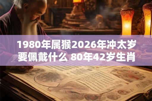 1980年属猴2026年冲太岁要佩戴什么 80年42岁生肖猴犯太岁怎么化解