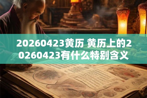 20260423黄历 黄历上的20260423有什么特别含义