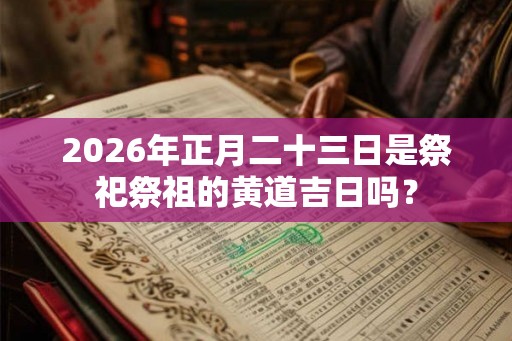 2026年正月二十三日是祭祀祭祖的黄道吉日吗？