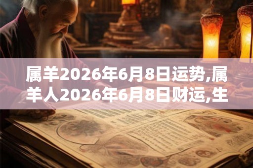 属羊2026年6月8日运势,属羊人2026年6月8日财运,生肖羊2026年6月8日运势