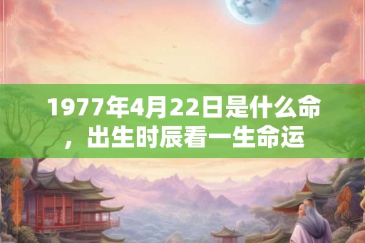 1977年4月22日是什么命，出生时辰看一生命运