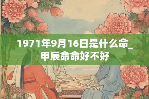 1971年9月16日是什么命_甲辰命命好不好