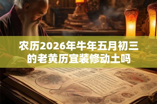 农历2026年牛年五月初三的老黄历宜装修动土吗