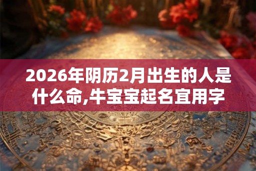 2026年阴历2月出生的人是什么命,牛宝宝起名宜用字