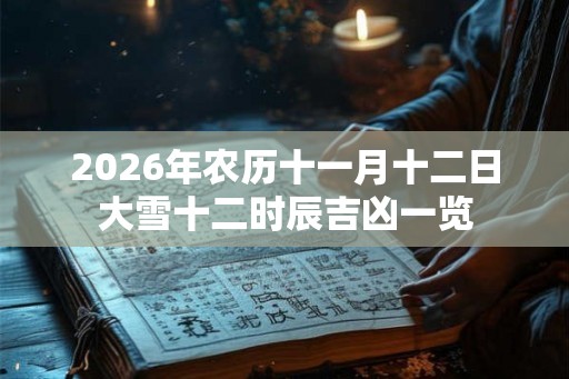 2026年农历十一月十二日大雪十二时辰吉凶一览