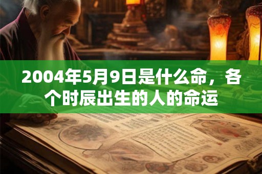 2004年5月9日是什么命，各个时辰出生的人的命运