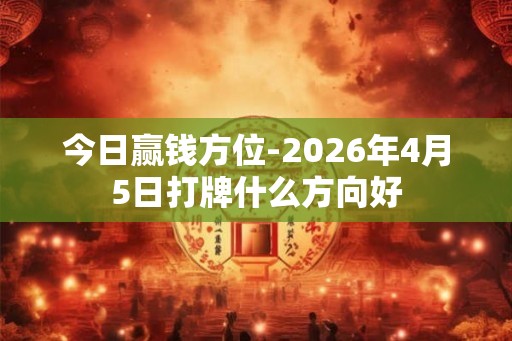 今日赢钱方位-2026年4月5日打牌什么方向好