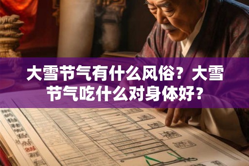 大雪节气有什么风俗？大雪节气吃什么对身体好？