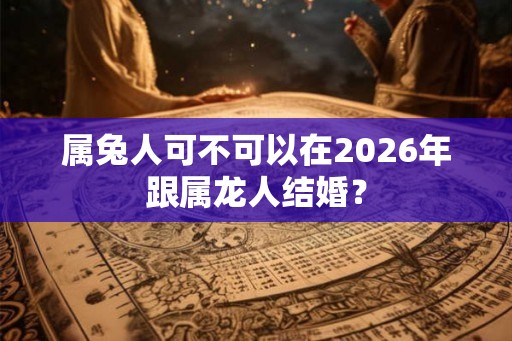 属兔人可不可以在2026年跟属龙人结婚？