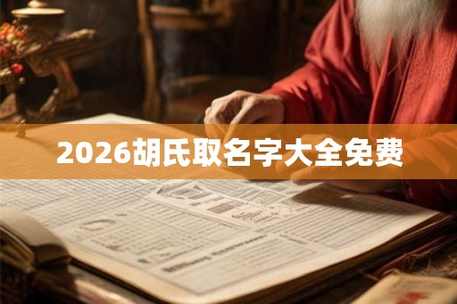 2026胡氏取名字大全免费