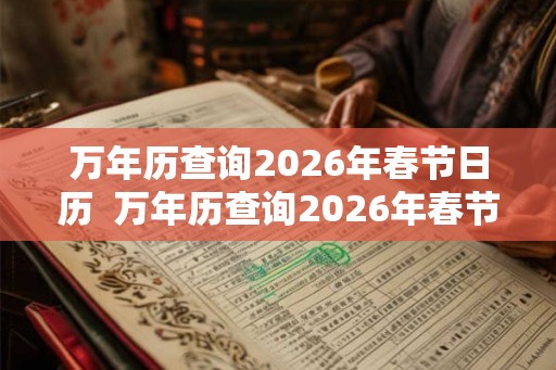 万年历查询2026年春节日历  万年历查询2026年春节