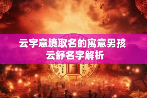 云字意境取名的寓意男孩  云舒名字解析
