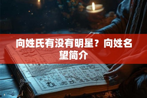 向姓氏有没有明星?向姓名望简介 向姓氏有没有明星?向姓名望简介