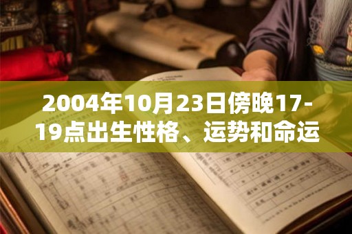 2004年10月23日傍晚17-19点出生性格、运势和命运