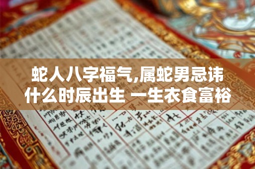 蛇人八字福气,属蛇男忌讳什么时辰出生 一生衣食富裕? 蛇人八字福气,属蛇男忌讳什么时辰出生 一生衣食富裕?