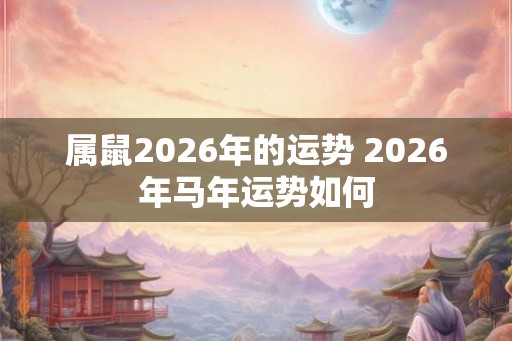 属鼠2026年的运势 2026年马年运势如何