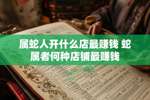 属蛇人开什么店最赚钱 蛇属者何种店铺最赚钱