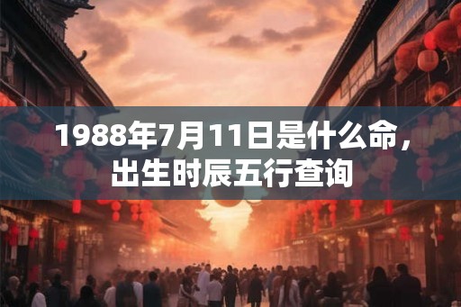 1988年7月11日是什么命，出生时辰五行查询