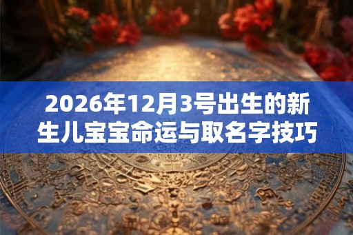 2026年12月3号出生的新生儿宝宝命运与取名字技巧解析