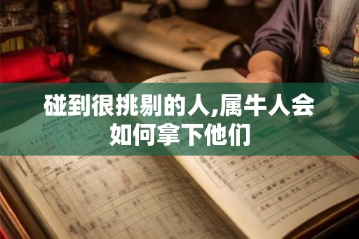 碰到很挑剔的人,属牛人会如何拿下他们