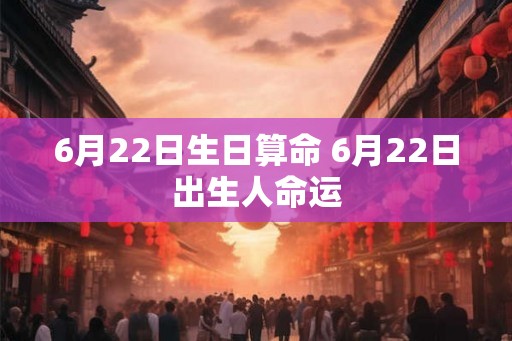 6月22日生日算命 6月22日出生人命运 6月22日生日算命 6月22日出生人命运