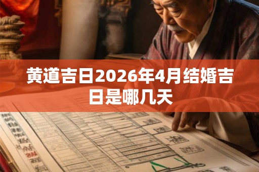 黄道吉日2026年4月结婚吉日是哪几天