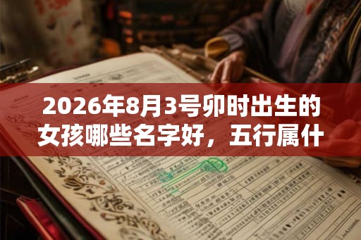 2026年8月3号卯时出生的女孩哪些名字好，五行属什么