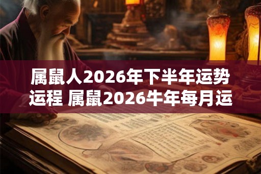 属鼠人2026年下半年运势运程 属鼠2026牛年每月运程详解 属鼠人2026年下半年运势运程 属鼠2026牛年每月运程详解