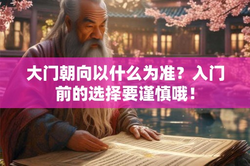 大门朝向以什么为准？入门前的选择要谨慎哦！