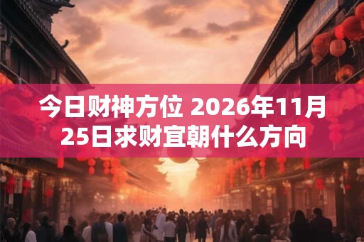 今日财神方位 2026年11月25日求财宜朝什么方向