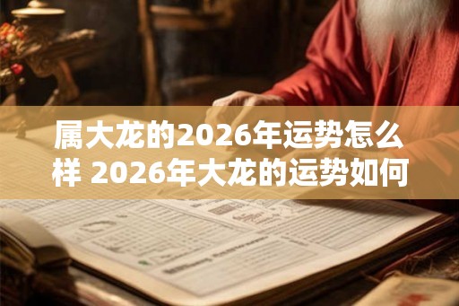 属大龙的2026年运势怎么样 2026年大龙的运势如何