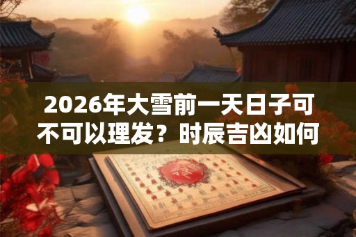 2026年大雪前一天日子可不可以理发？时辰吉凶如何？