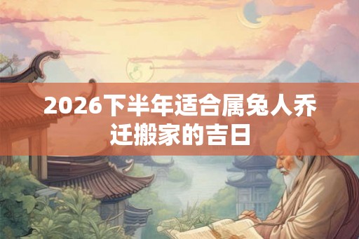 2026下半年适合属兔人乔迁搬家的吉日