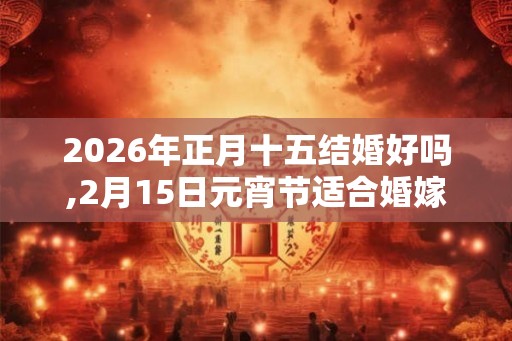 2026年正月十五结婚好吗,2月15日元宵节适合婚嫁吗