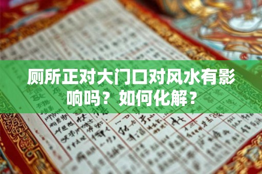 厕所正对大门口对风水有影响吗?如何化解? 厕所正对大门口对风水有影响吗?如何化解?