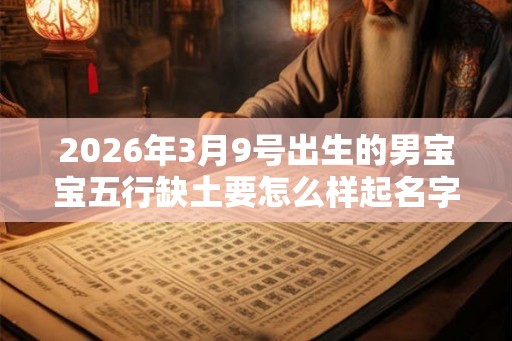 2026年3月9号出生的男宝宝五行缺土要怎么样起名字