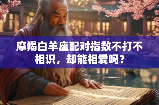 摩羯白羊座配对指数不打不相识，却能相爱吗？